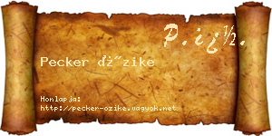 Pecker Őzike névjegykártya